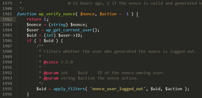 wp_verify_nonce